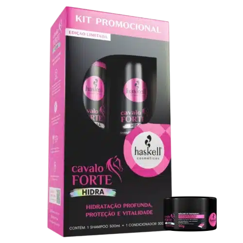 HASKELL Pack Cavalo Forte Hidra Champô, Condicionador e Máscara 50g